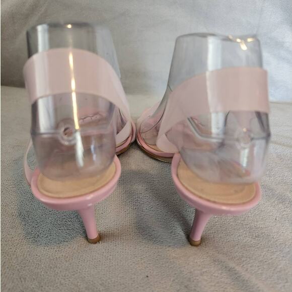 Gianvito Rossi Metropolis Pale Pink PVC Heels Open Toe Size 11 / IT 41 - Picture 7 of 9